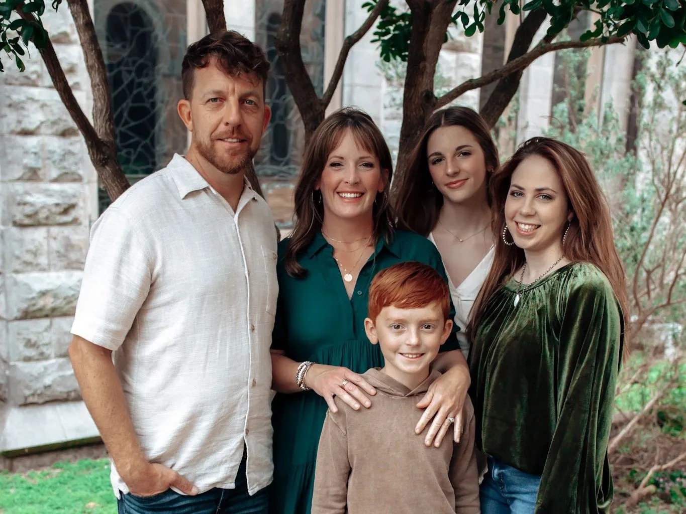 The Garvel family outdoors in Victoria, Texas